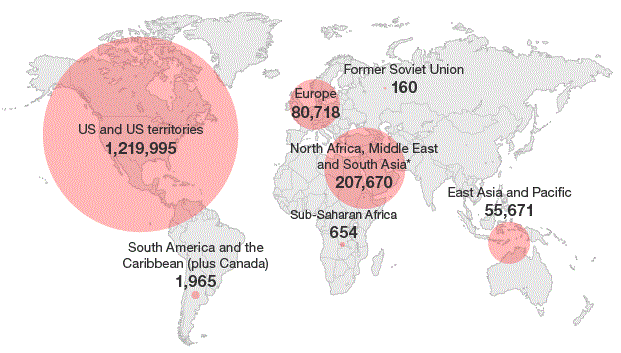U.S. Military Personnel Worldwide as of September 2011 (proteckmachinery)