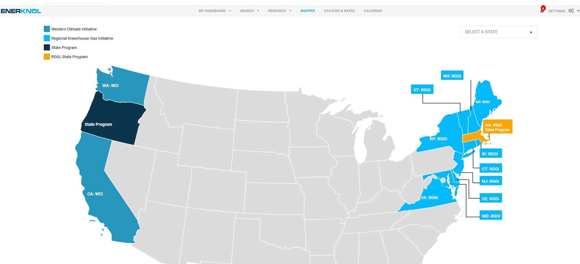 Carbon Mapper EnerKnol screen