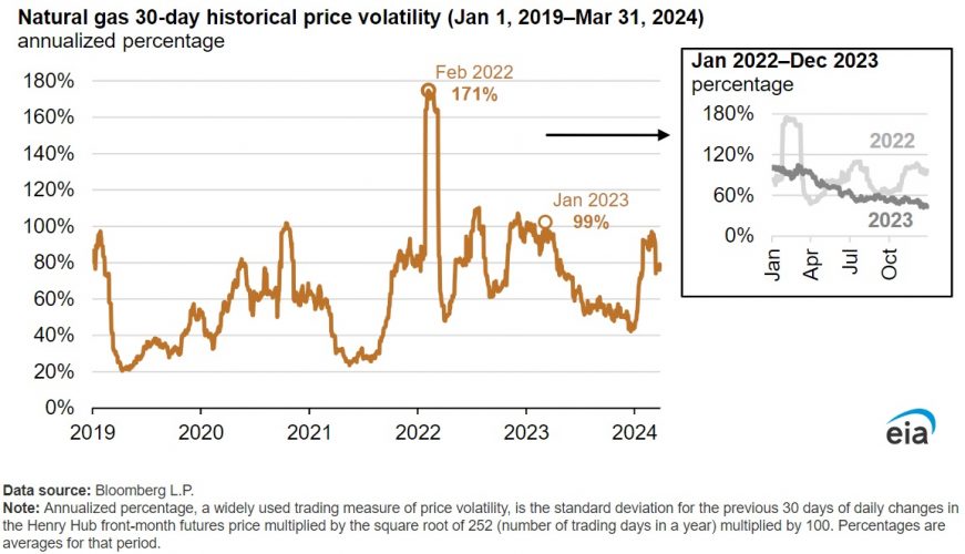 U.S. Natural Gas Prices Less Volatile During 2023 Compared to 2022: EIA
