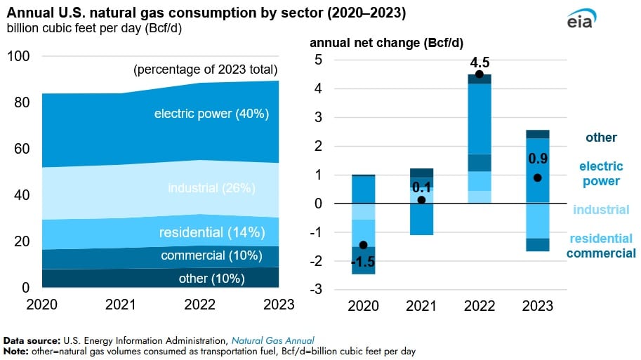 natural gas consumption record